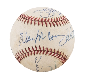 All-Willie Multi-Signed ONL Giamatti Baseball, Signed by (10) Including Mays, McCovey, Stargell & Randolph (Beckett)